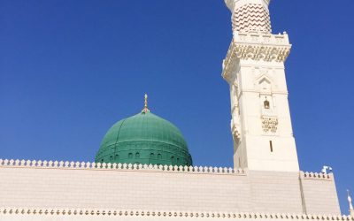 low-angle-view-al-masjid-nabawi-against-blue-sky